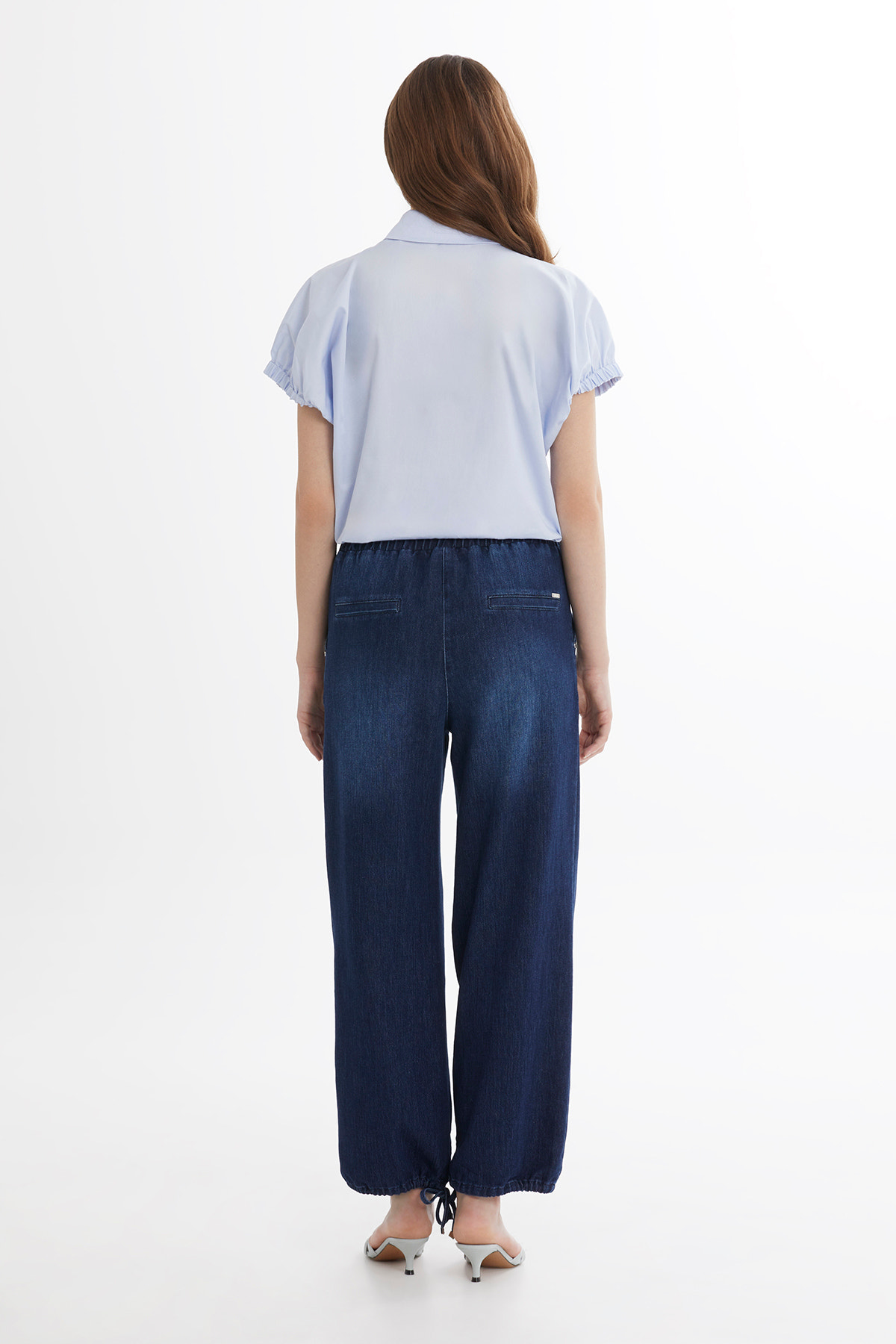 Paçaları Bağlamalı Jean Pantolon