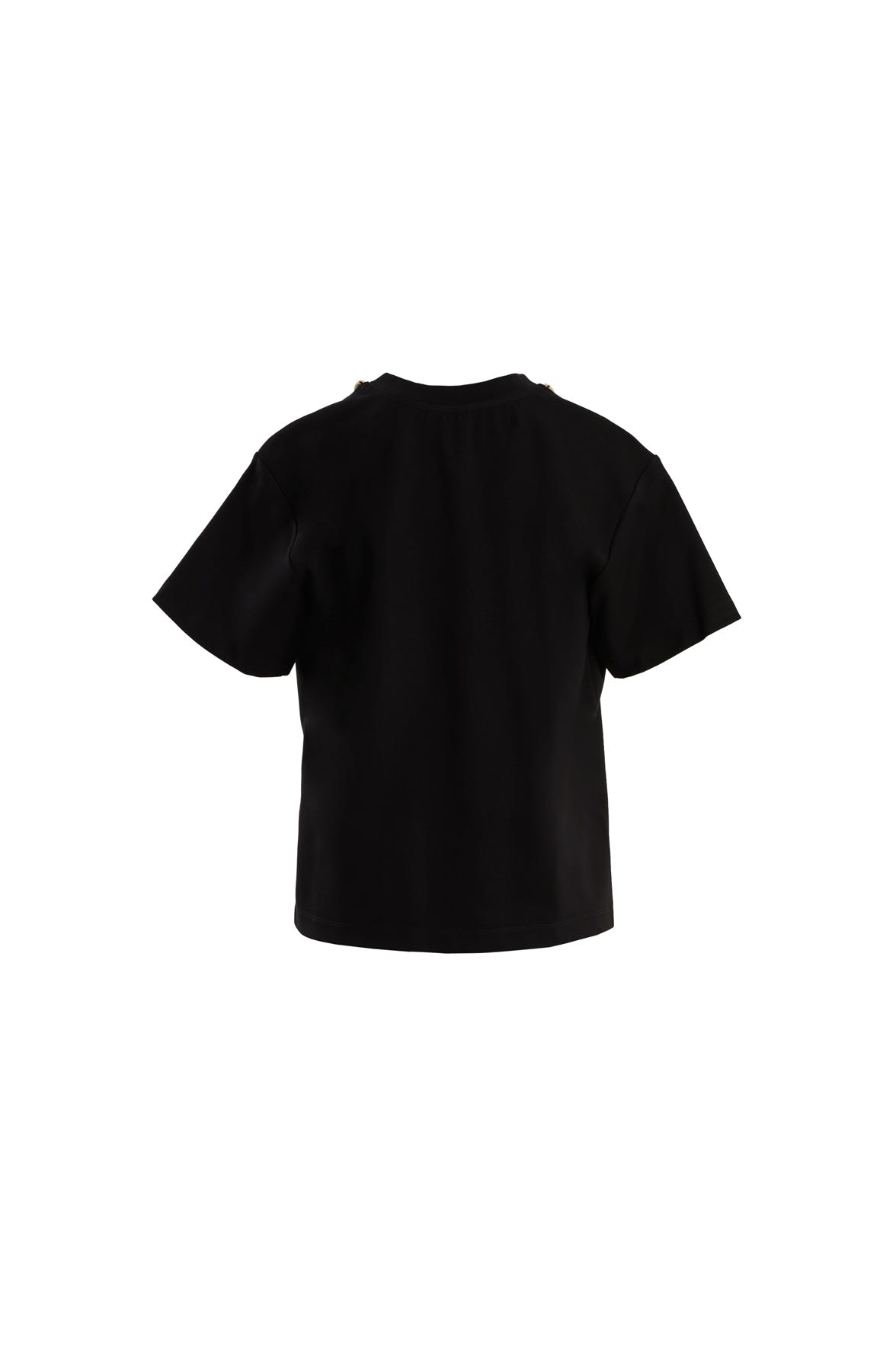 Dikiş Detaylı İşlemeli Siyah T-Shirt