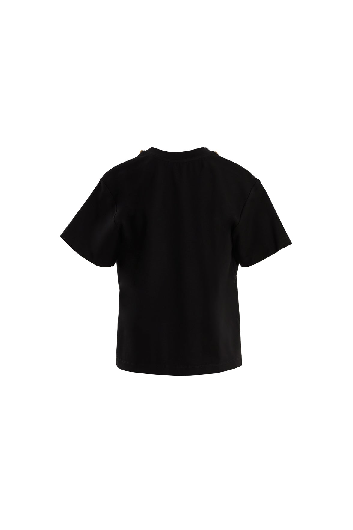 Dikiş Detaylı İşlemeli Siyah T-Shirt