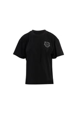 Nakış Ve Taş Yapıştırma Detaylı Siyah T-Shirt