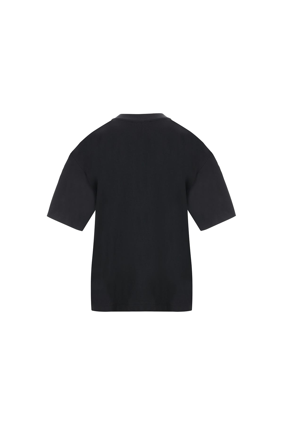 İşlemeli Oversize Siyah T-Shirt