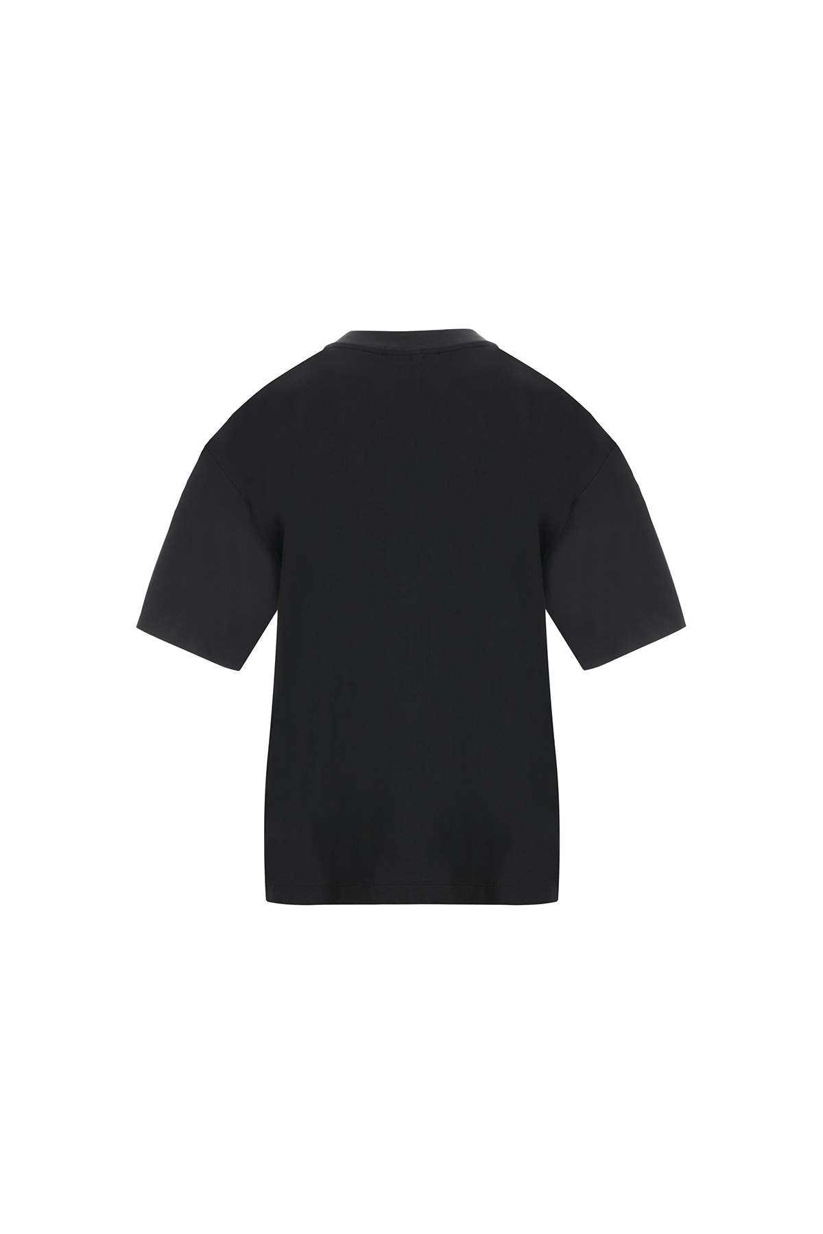 İşlemeli Oversize Siyah T-Shirt