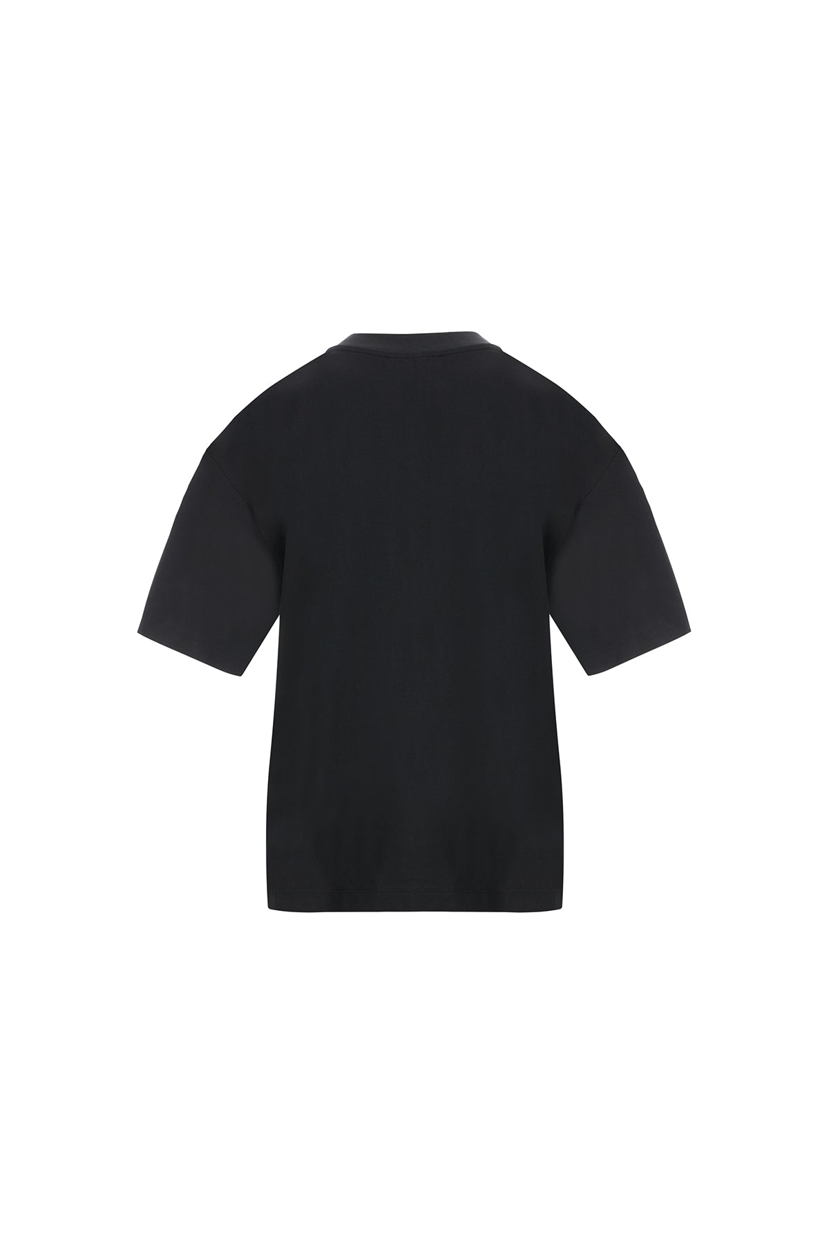 İşlemeli Oversize Siyah T-Shirt