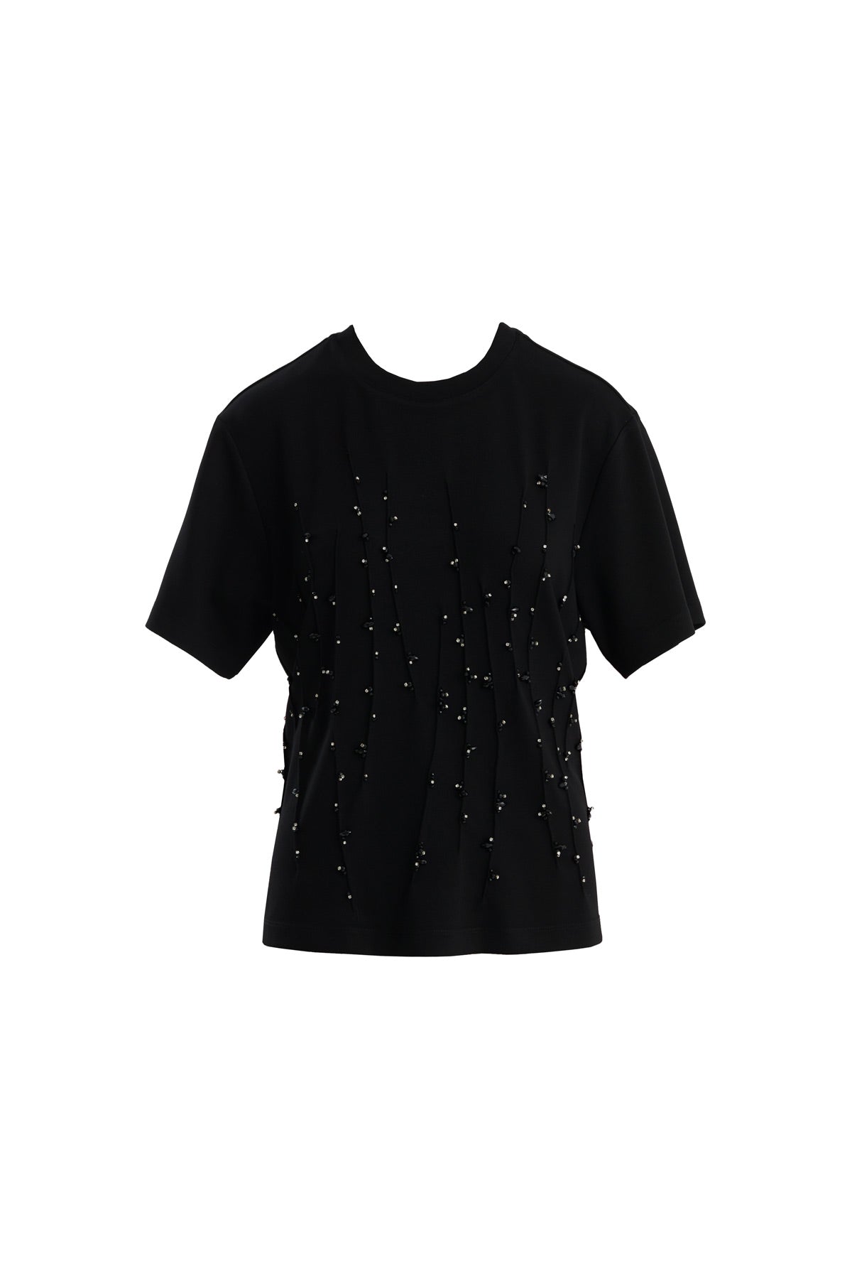İşleme Detaylı Siyah T-Shirt