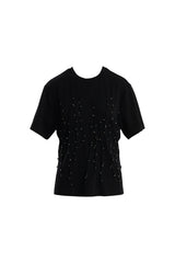 İşleme Detaylı Siyah T-Shirt