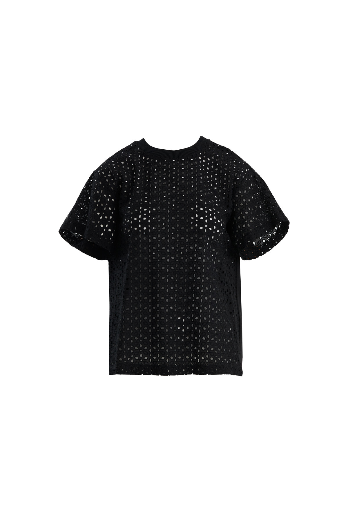 Taş Baskı Detaylı Siyah T-Shirt