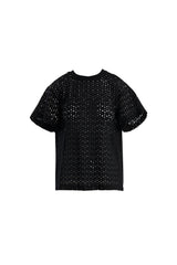 Taş Baskı Detaylı Siyah T-Shirt