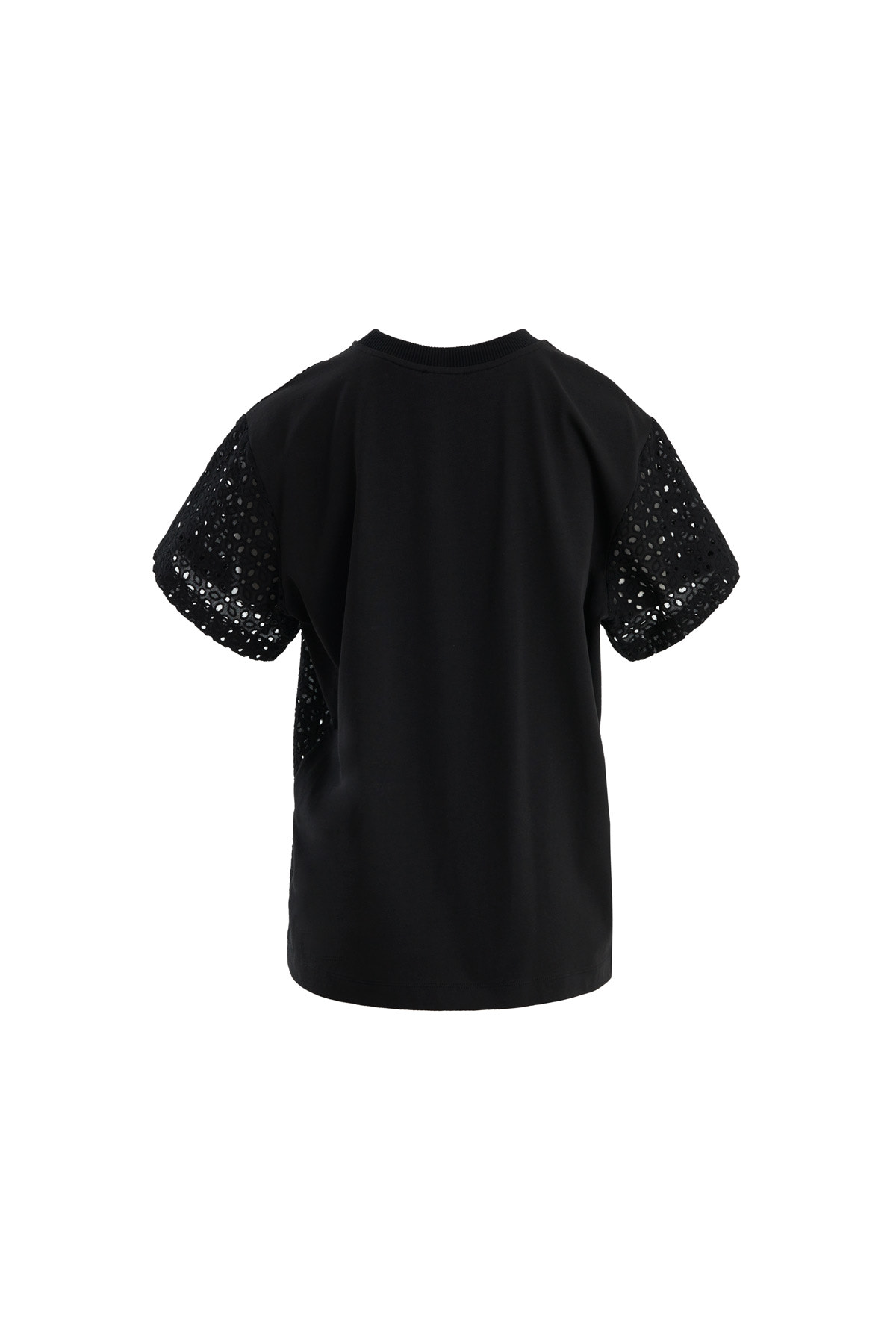Taş Baskı Detaylı Siyah T-Shirt