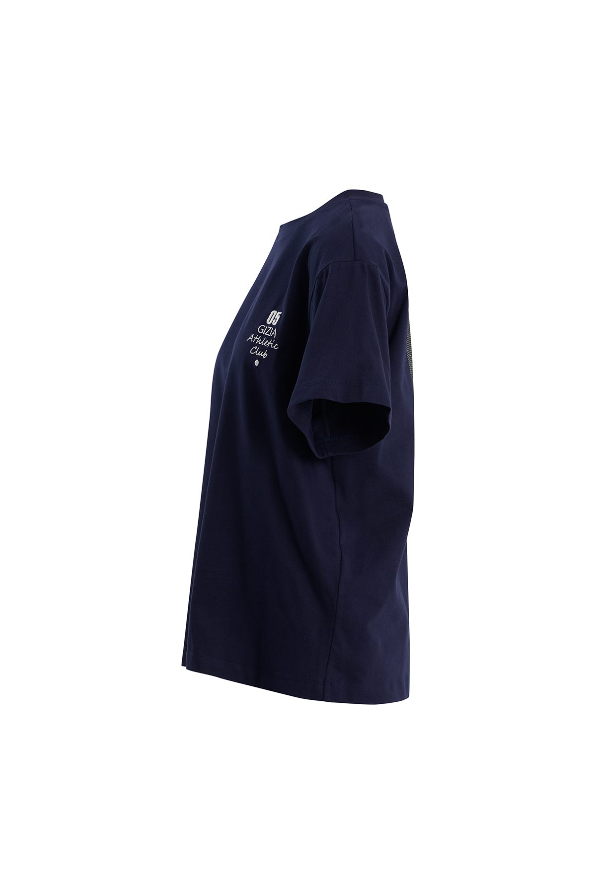Taş Baskılı Oversize Lacivert T-Shirt