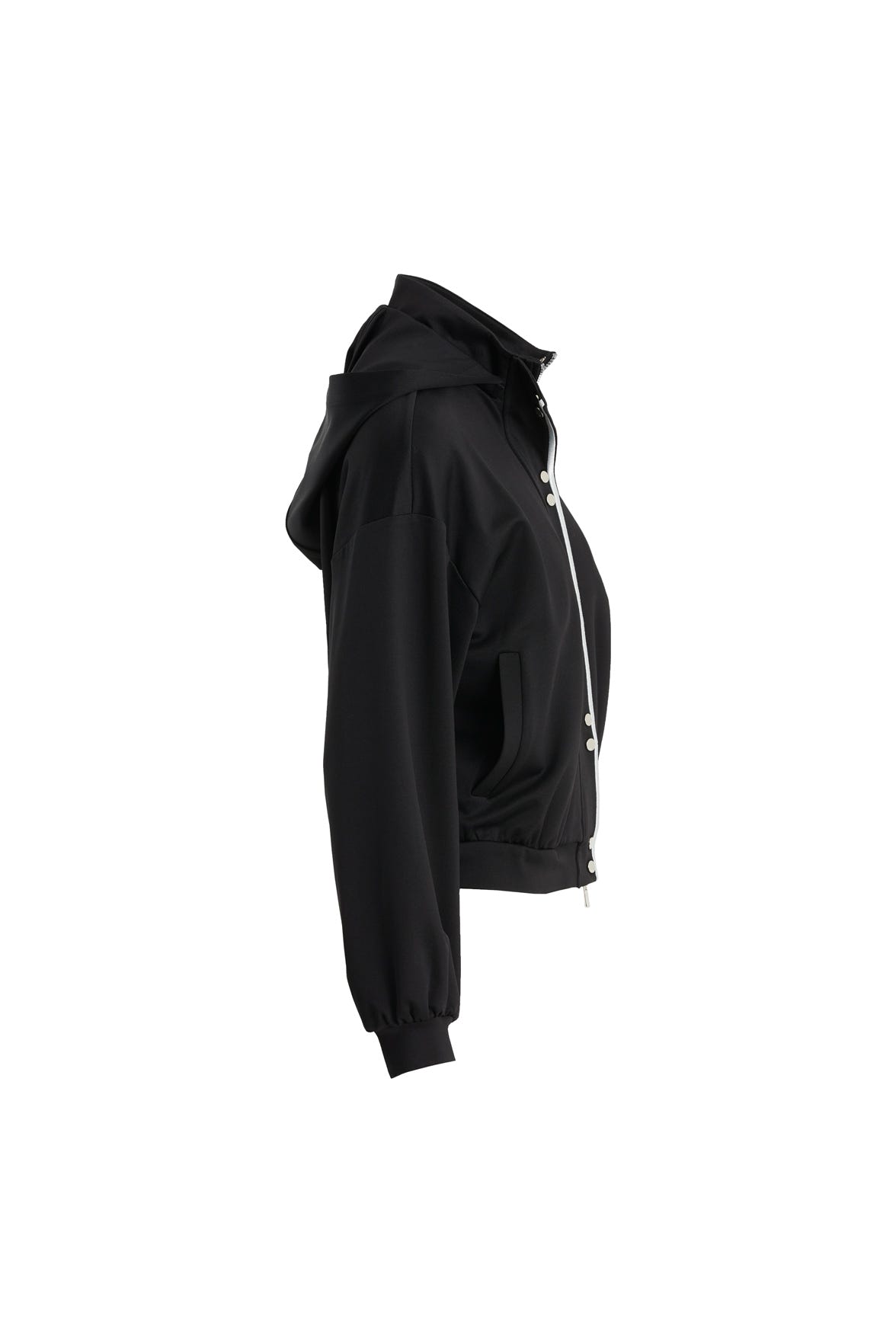 Nakışlı Kapüşonlu Siyah Sweatshirt