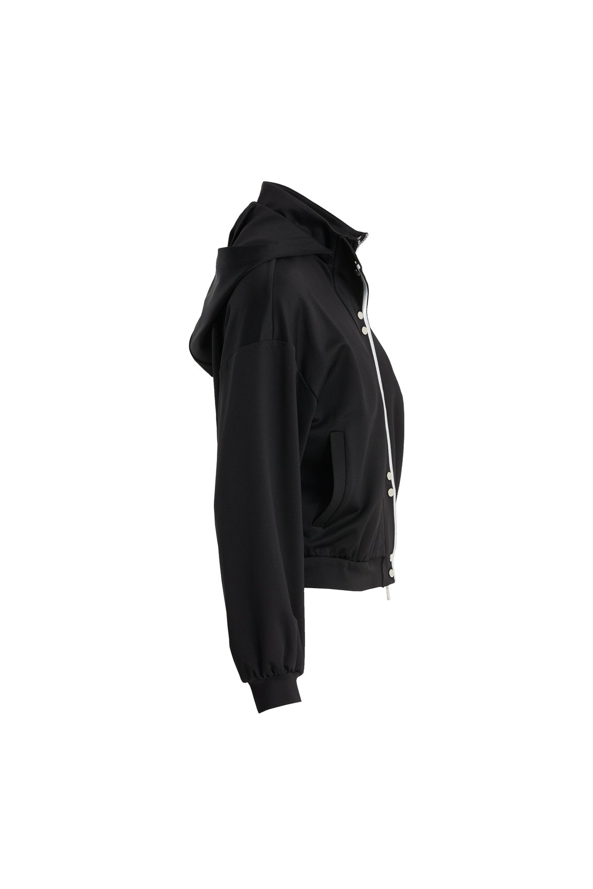 Nakışlı Kapüşonlu Siyah Sweatshirt