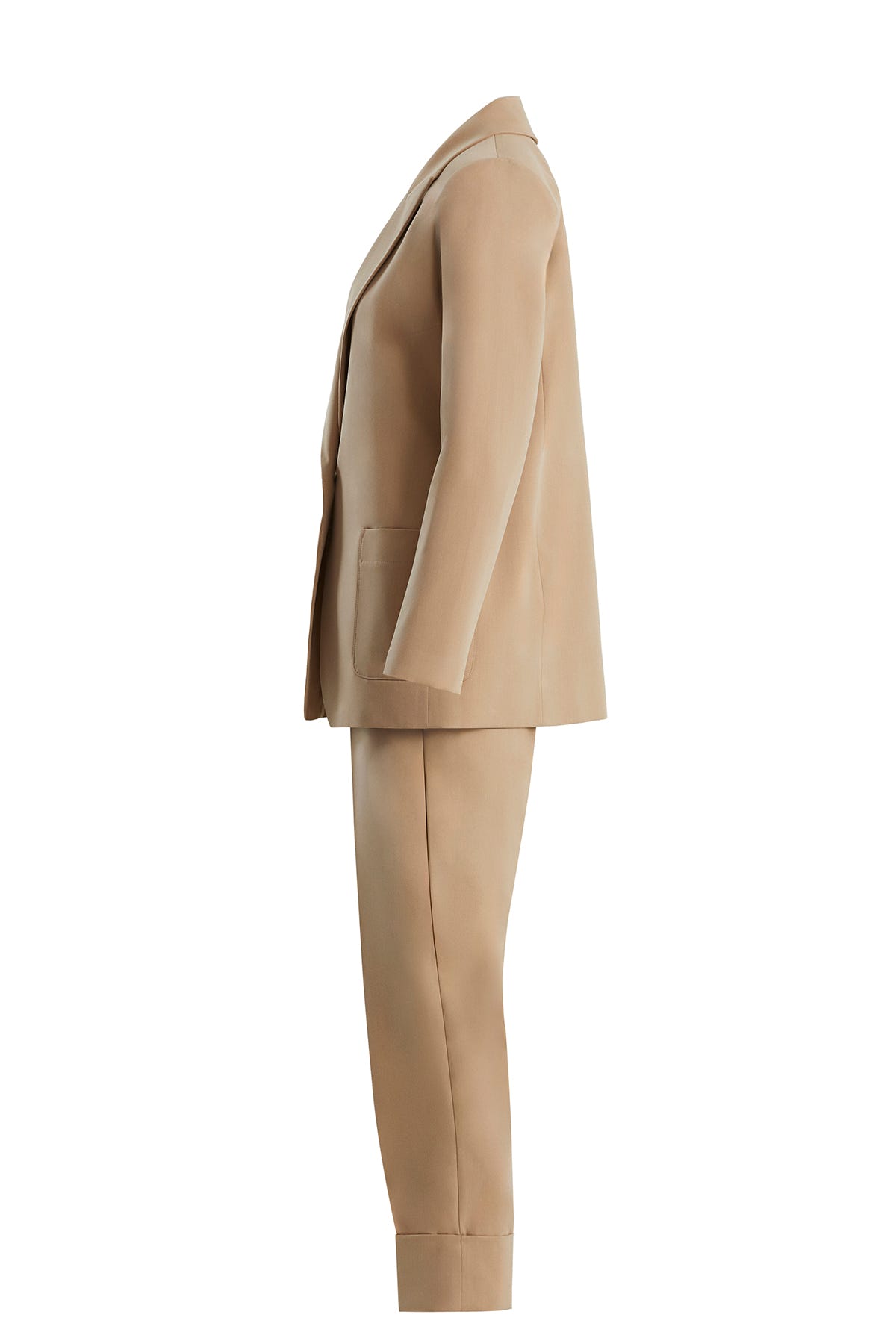 Tek Düğmeli Kahverengi Blazer Takım