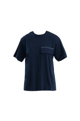 Cep Kapağı Boncuk İşlemeli Lacivert T-Shirt